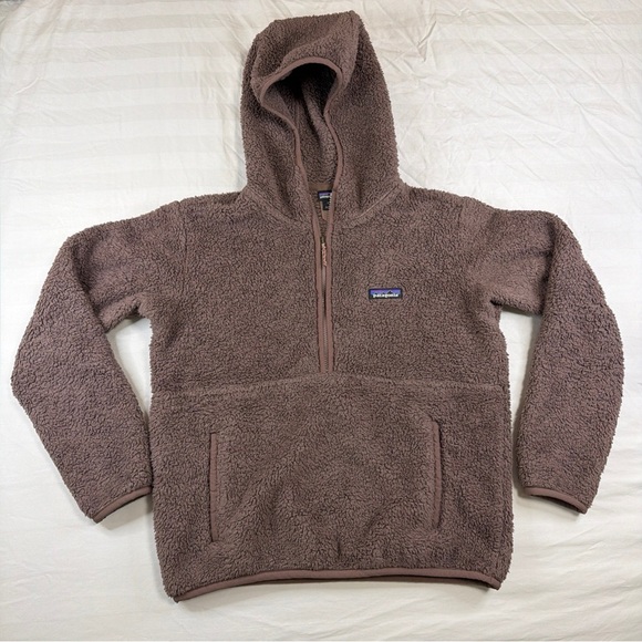 Patagonia Other - Patagonia Sherpa Fleece Hoodie Pullover Mens Small Brown 1/2 Zip
